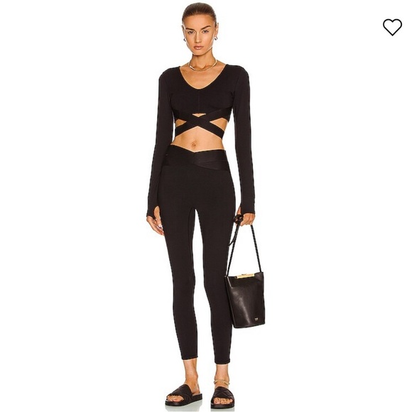 NWT Bandier Le Ore Corso Crossover Leggings in Black Size Small - Picture 5 of 12